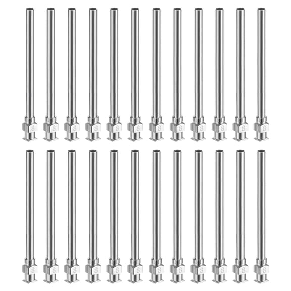 Uxcell 24 Pcs 8G 2 Inch Blunt Tip Dispensing Needle with Lure Lock for Refilling Liquid Inks Adhesives