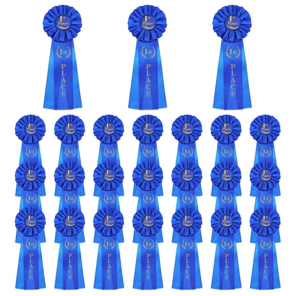 Uxcell 24 Pcs Award Ribbons, 1st Place Winner Recognition Ribbon for Competition Sports Event, Blue