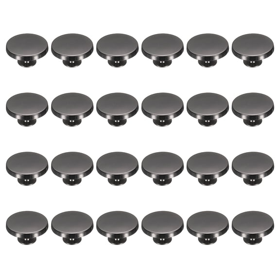 Uxcell 24 Pcs Flat Head Button Stud 18mm Screw Back Rivets Stud Set, Black