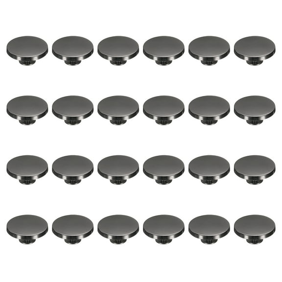 Uxcell 24 Pcs Flat Head Button Stud 20mm Screw Back Rivets Stud Set, Black