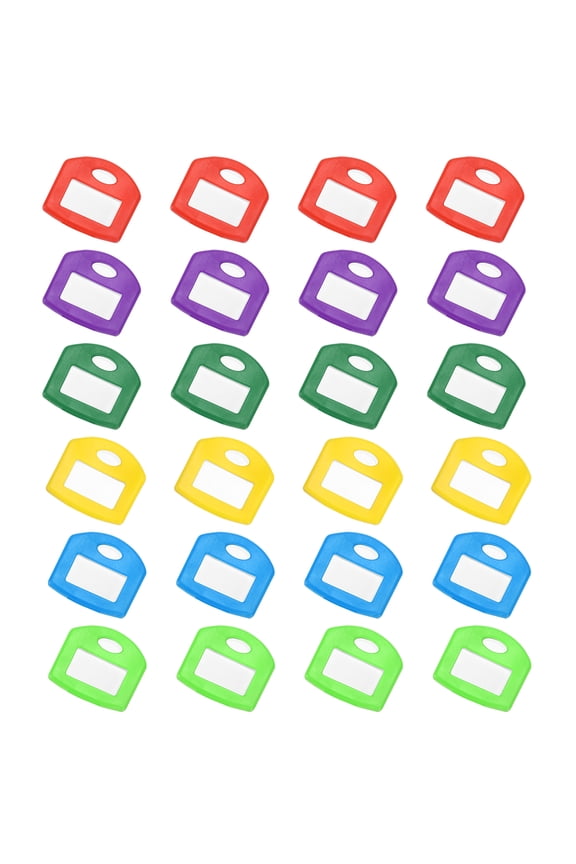 24 Pcs Key Cap Covers, Silicone Rubber Square Colored Key Ring Identifiers Color Coded Label Tag Caps Markers Sleeve Protector for House Office, 6 Multicolor