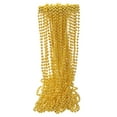 thumbnail image 1 of Uxcell 24 Pcs Mardi Gras Beads Necklaces, 6mm 33" Carnival Beaded Necklaces, Round Bulk Party Beads Necklace Costume Supplies for Christmas Event Party Favors Decorations, Gold, 1 of 6