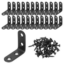 Uxcell Metal L-shape Brackets, 90 Degree l Bracket Corner Braces Cold Rolled Steel Right Angle Mounts with Screws 40mm x 40mm 24