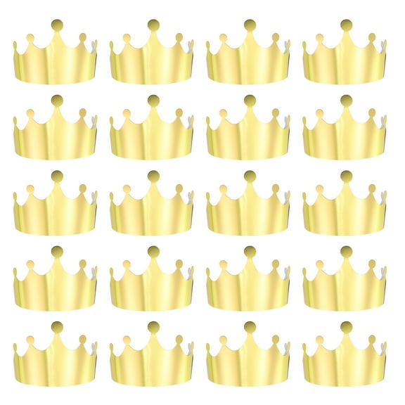 Uxcell 24 Pcs Paper Crowns Gold Foil Crown for Birthday Party,Classic Dots Style