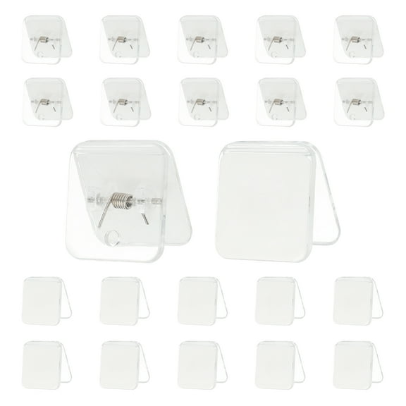 Uxcell 24 Pcs Plastic Self Adhesive Clips Sticky Clips Wall Clips Photo Clip, Clear