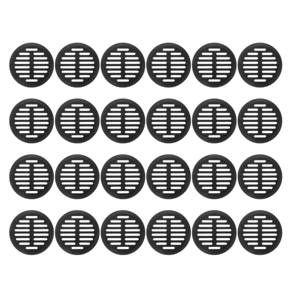 Uxcell 24 Pcs Round Soffit Vents (35mm / 1.38") - Plastic Louver Soffit Air Vent Cover Circular Air Mesh Screen Grille for Home/Bathroom/Wall/Ceiling/Cabinet, Black
