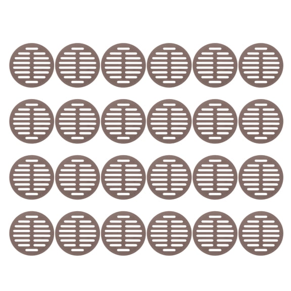 Uxcell 24 Pcs Round Soffit Vents (50mm / 1.97") - Plastic Louver Soffit Air Vent Cover Circular Air Mesh Screen Grille for Home/Bathroom/Wall/Ceiling/Cabinet, Brown