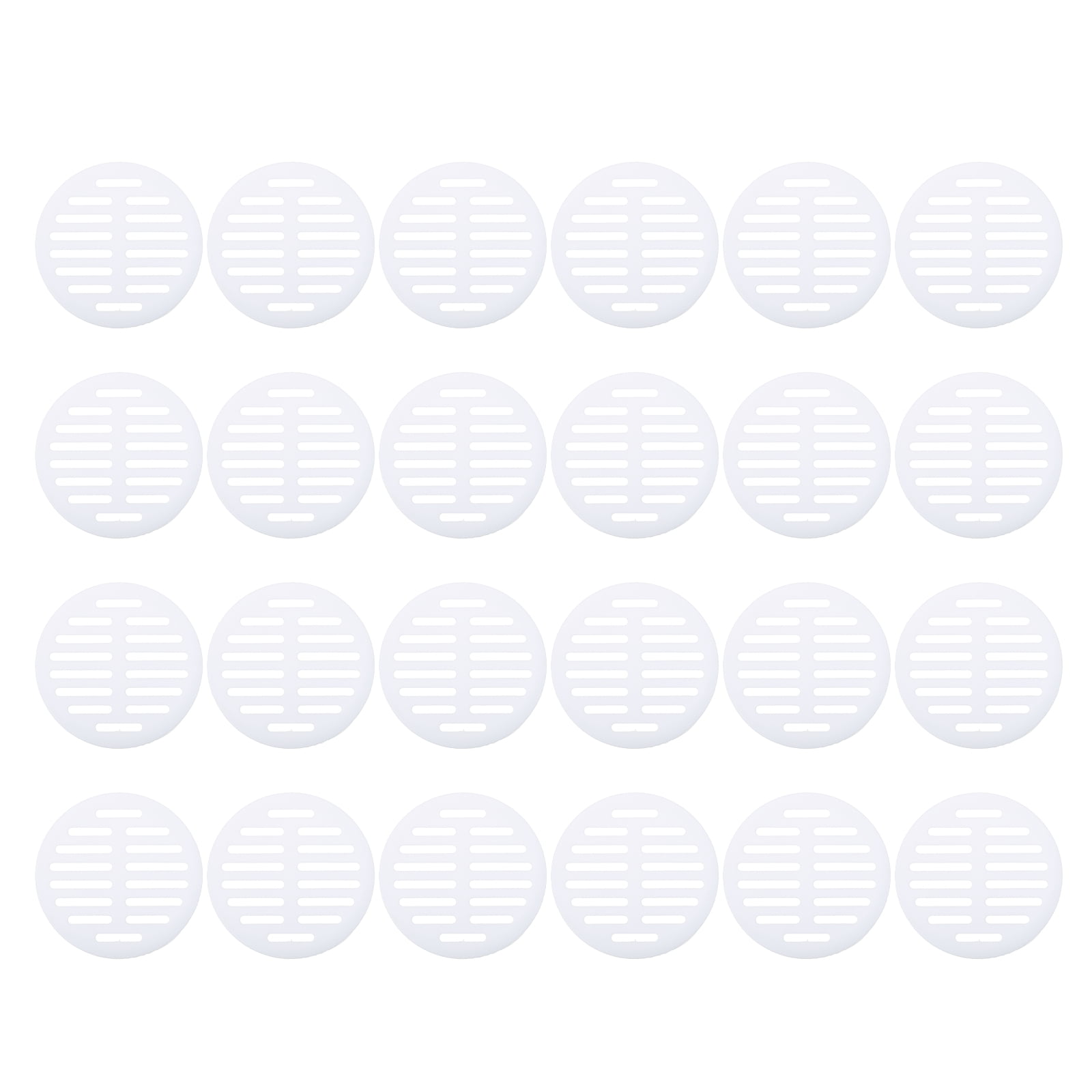 Uxcell 24 Pcs Round Soffit Vents (60mm / 2.36") - Plastic Louver Soffit Air Vent Cover Circular Air Mesh Screen Grille for Home/Bathroom/Wall/Ceiling/Cabinet, White