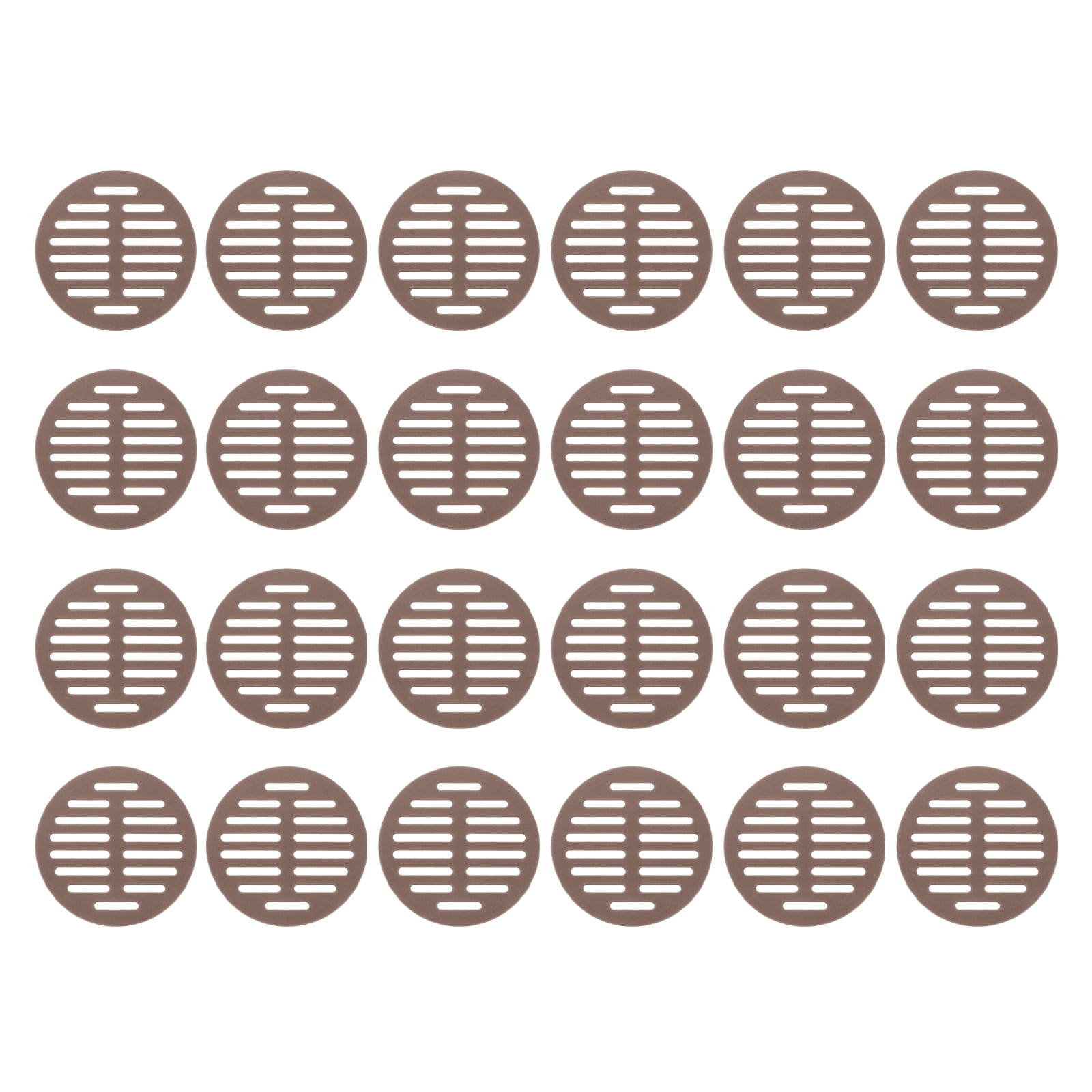 Uxcell 24 Pcs Round Soffit Vents (80mm / 3.15") - Plastic Louver Soffit Air Vent Cover Circular Air Mesh Screen Grille for Home/Bathroom/Wall/Ceiling/Cabinet, Brown