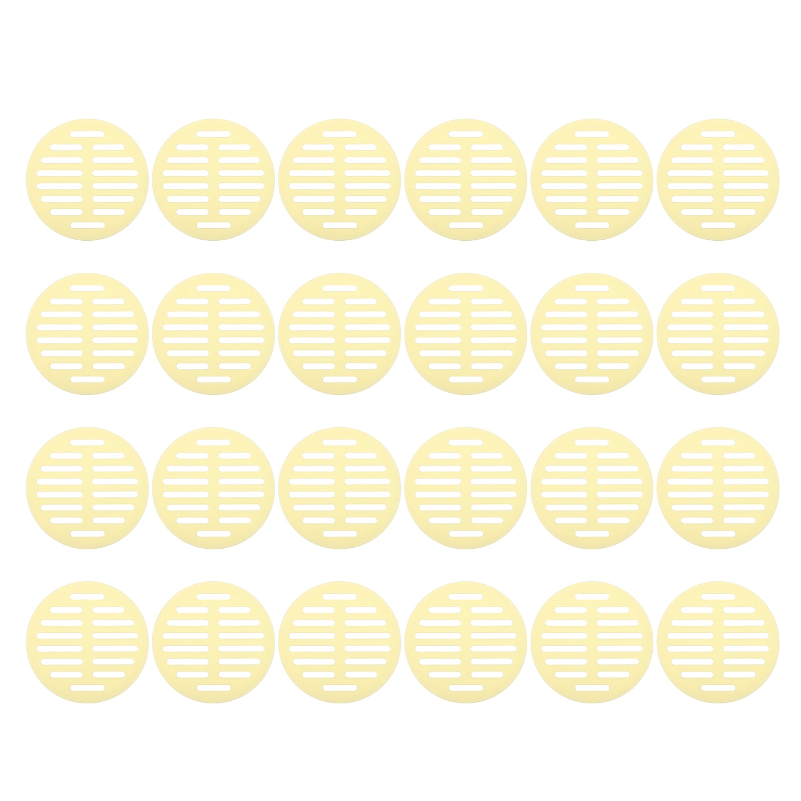 Uxcell 24 Pcs Round Soffit Vents (80mm / 3.15") - Plastic Louver Soffit Air Vent Cover Circular Air Mesh Screen Grille for Home/Bathroom/Wall/Ceiling/Cabinet, Yellow