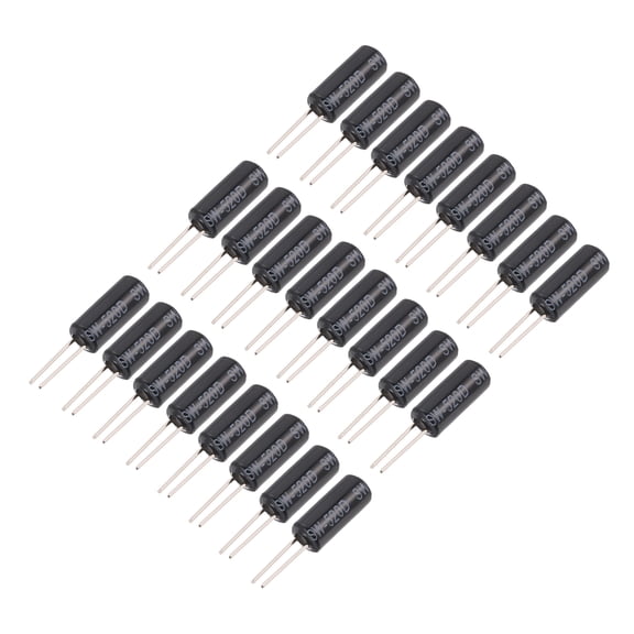 Uxcell 24 Pcs SW-520D Vibration Sensor, 12V 20mA Metal Ball Tilt Shaking Position Switch for Toys DIY Electronics Projects Appliances Security Systems, Black/Silver