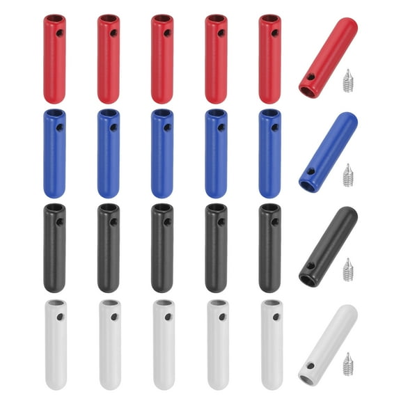 Uxcell 24Pcs Shoelace Tips with Screw Alloy 0.98" Aglets End Tip Cap 4 Color