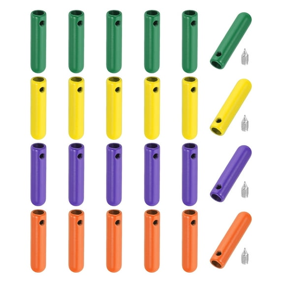 Uxcell 24Pcs Shoelace Tips with Screw Alloy 0.98" Cord End Tip Cap Replacement 4 Color