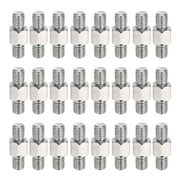Uxcell 24 Pcs Stainless Steel Double Ended Stud Nut, M5x18mm Male to Male Double End Threaded Stud for Industrial Use, Mechanical Repairing, CPU Cooler