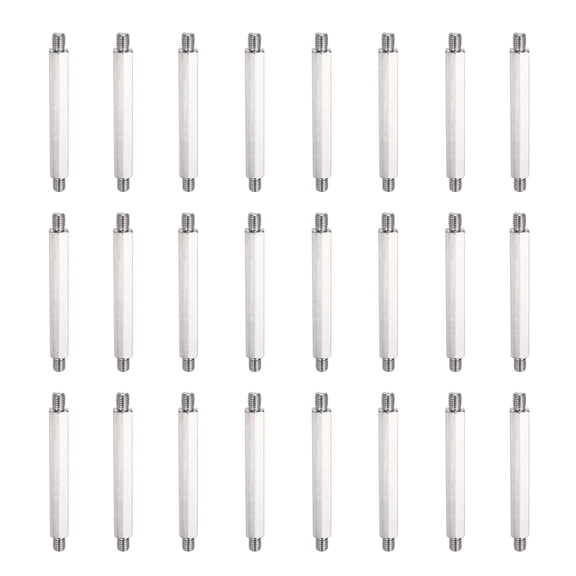 Uxcell 24 Pcs Stainless Steel Double Ended Stud Nut, M5x62mm Male to Male Double End Threaded Stud for Industrial Use, Mechanical Repairing, CPU Cooler