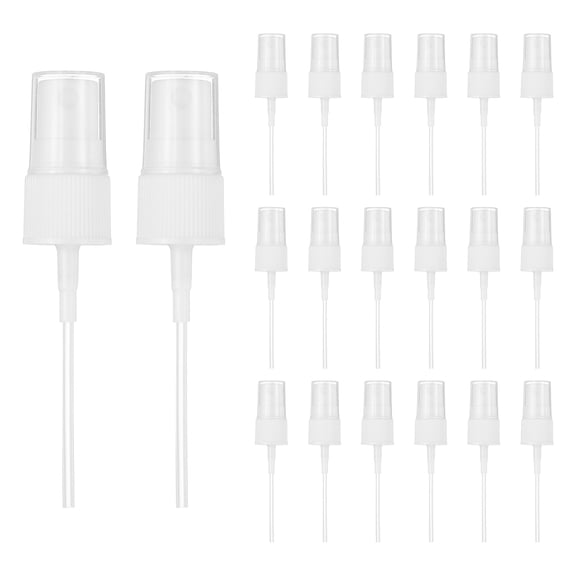 Uxcell 24 Pcs White Spray Top, 18/410 Fine Mist Sprayer Reusable Replacement Spray Bottle Pump Stripe Plastic Top for Cosmetic Perfume and Body Sprays Bottle
