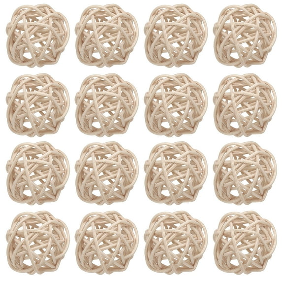 Uxcell 12 Pcs Wicker Rattan Balls 1.2" Vase Fillers for Home Decoration, Wood