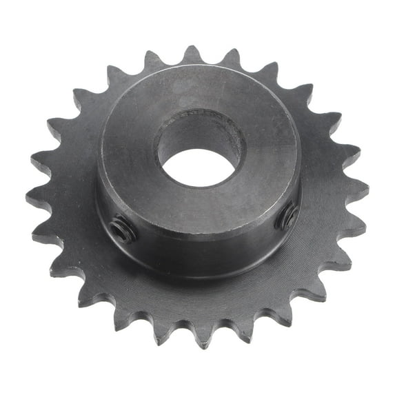 Uxcell 24 Teeth Sprocket 1/4" Pitch, 12mm Bore Carbon Steel with Set Screws