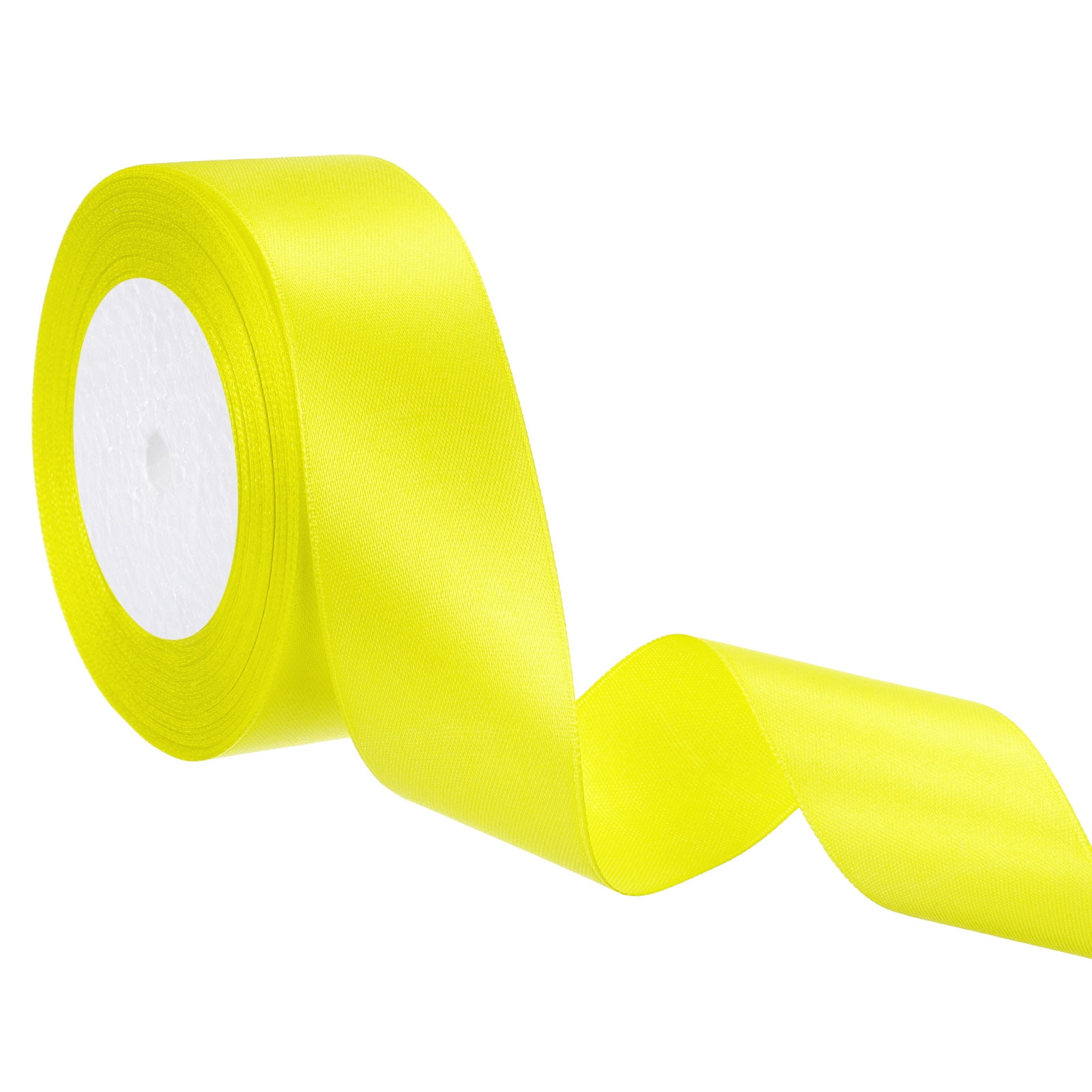 Uxcell 24 Yards Lemon Yellow Satin Ribbon, Polyester for Gift Wrapping ...