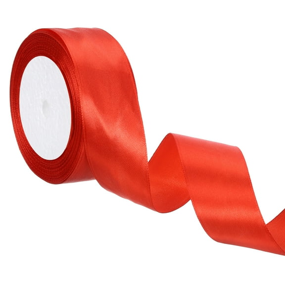 Uxcell 24 Yards Red Satin Ribbon Polyester for Gift Decoration