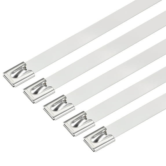 Uxcell 24-inch Stainless Steel Cable Zip Ties 0.3 inch Width Metal Exhaust Wrap 30Pcs