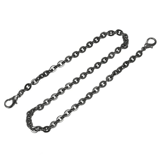 Uxcell 24"x0.22" Purse Chain Strap, Purse Handle Shoulder Bag Replacement Strap, Black