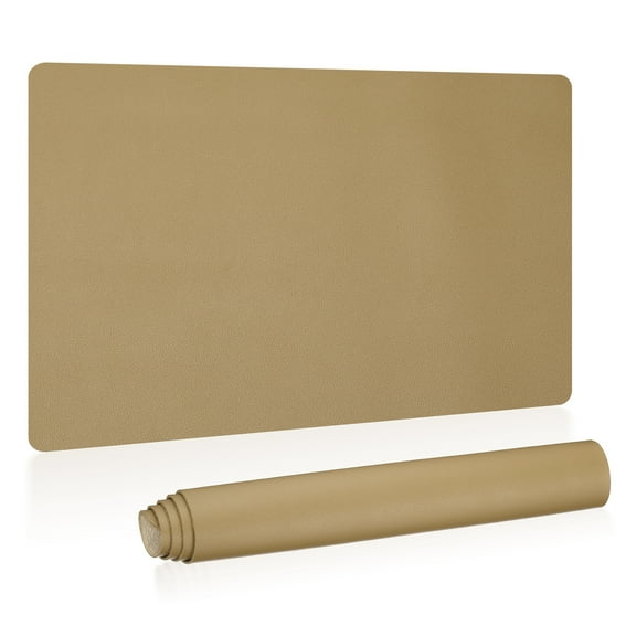 Uxcell 24"x13" Large Desk Mat, PU Leather Dual Side Large Desk Pad, Gold Tone