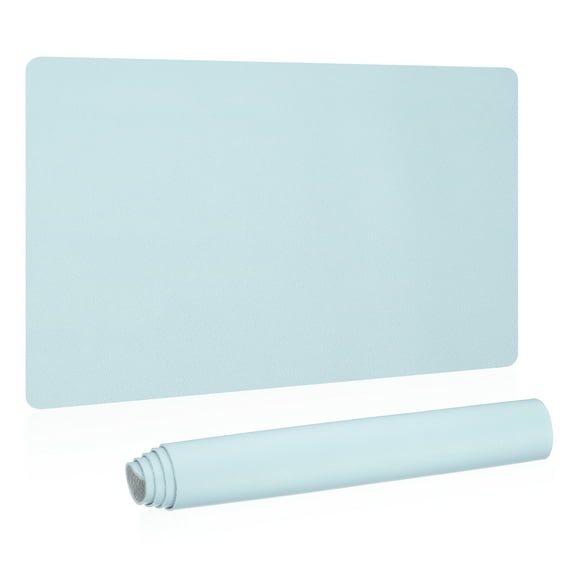 Uxcell 24"x13" Large Desk Mat, PU Leather Dual Side Large Desk Pad, Light Blue