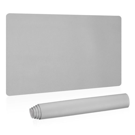 Uxcell 24"x13" Large Desk Mat, PU Leather Dual Side Large Desk Pad, Light Grey