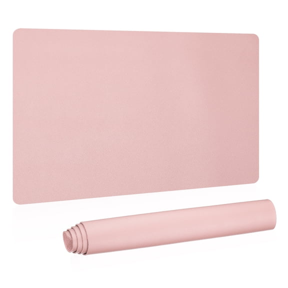 Uxcell 24"x13" Large Desk Mat, PU Leather Dual Side Large Desk Pad, Light Pink