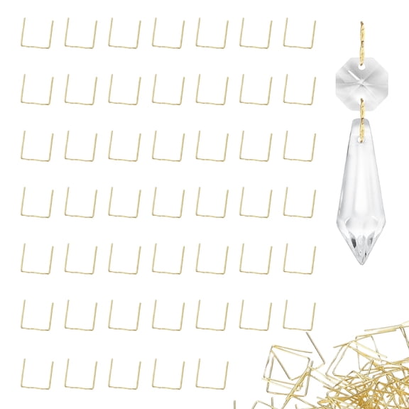 Uxcell 240 Pack Chandelier Crystal Hooks, 0.63 x 0.63 Inch Connector Clips Pins for Fasten Connecting [Copper, Gold]