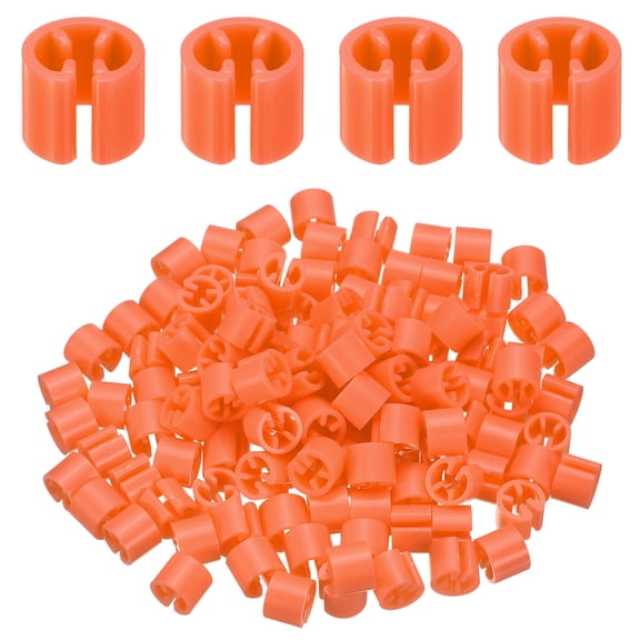 Uxcell 240Pcs Clothes Hanger Size Markers, Fit 3-5mm Rod Hanger Tags Color Coding Clothes Plastic Snap Labels Blank Tag for Retail Store Closet Organization Garment Size, Orange