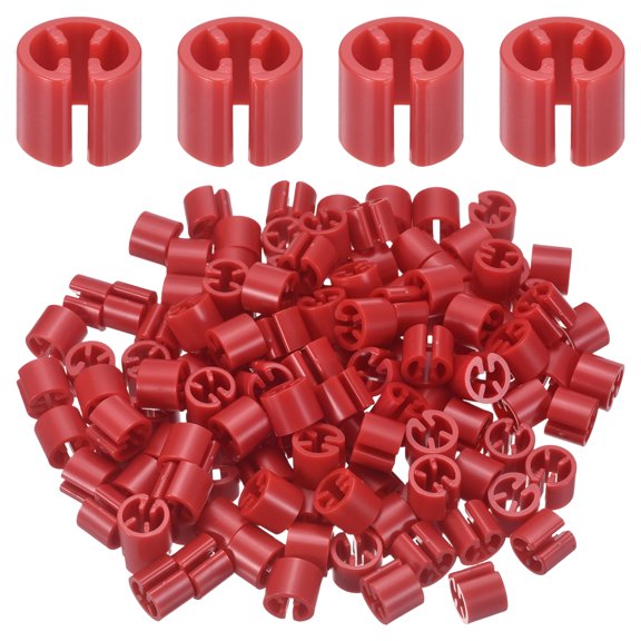 Uxcell 240Pcs Clothes Hanger Size Markers, Fit 3-5mm Rod Hanger Tags Color Coding Clothes Plastic Snap Labels Blank Tag for Retail Store Closet Organization Garment Size, Red