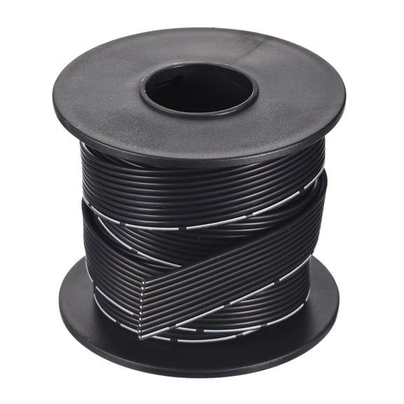 Uxcell 24AWG Silicone Ribbon Cable 10Pin 24 Gauge Flat Cable Flexible Silicone Wire 3m/9.8ft Black Tinned Copper Wire