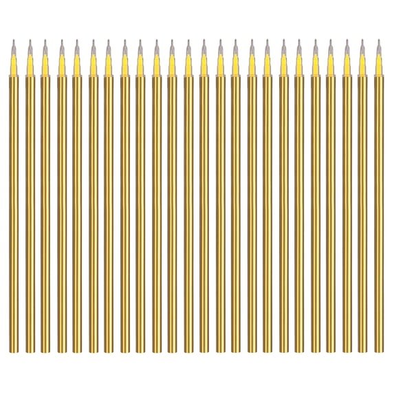Uxcell 24Pack 0.5mm Gel Pen Refills for Coloring, Medium Point Gel Ink Pens Refills for Coloring Book Drawing Art Supplies Scrapbook Journaling, Yellow