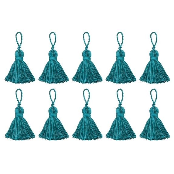 Uxcell 24Pack 3" Bookmark Tassels with Loop for DIY Crafts Accessory, Peacock Blue