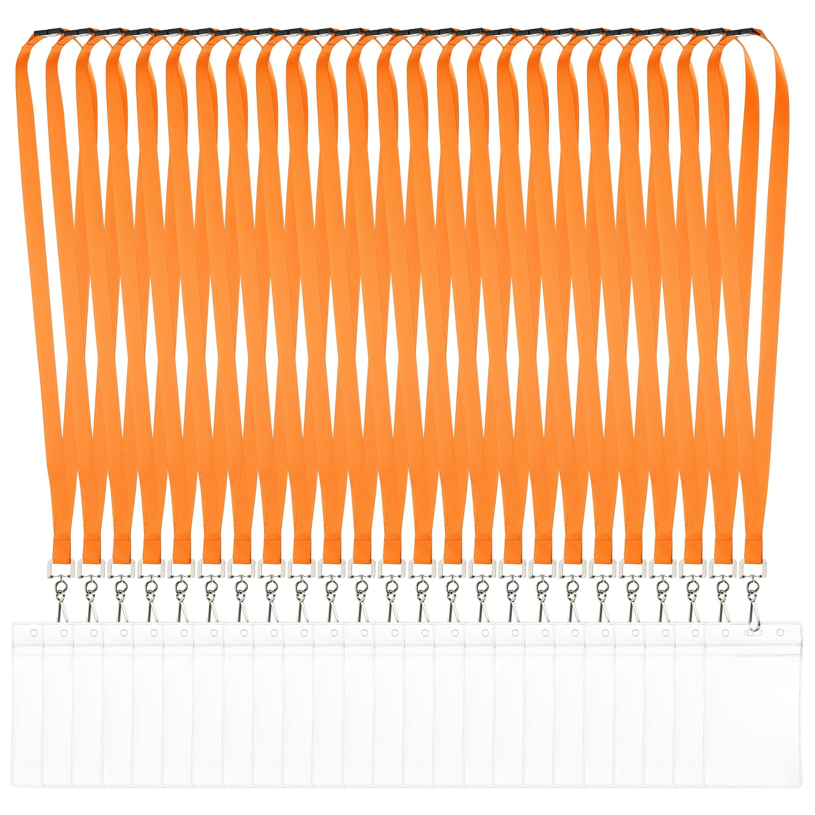 Uxcell 24Pack Colored Lanyards for ID Badges, Breakaway Lanyards for Keys, Orange