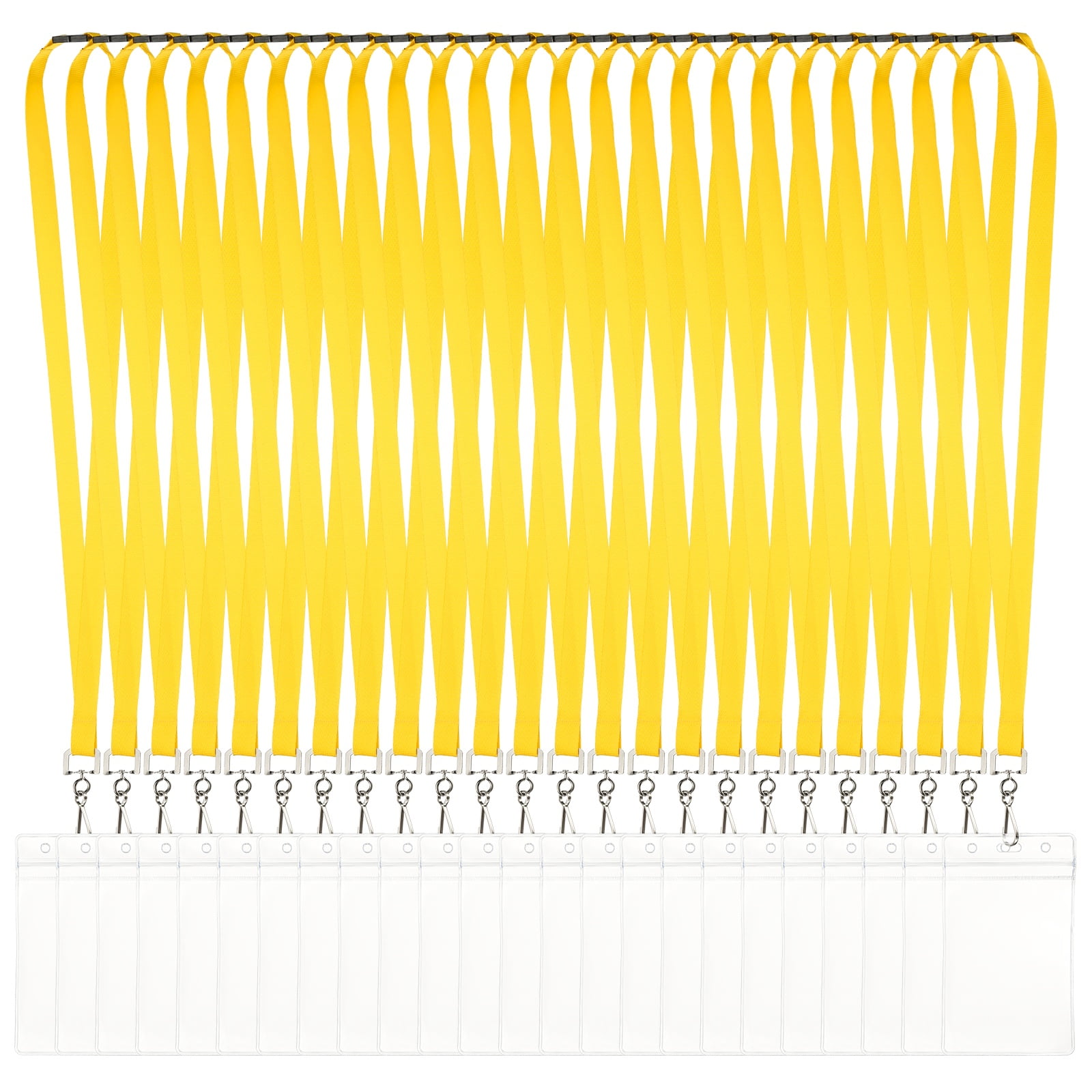 Uxcell 24Pack Colored Lanyards for ID Badges, Breakaway Lanyards for Keys, Yellow