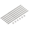 thumbnail image 1 of Uxcell 24Pack M3 x 300mm Fully Threaded Rod w 24Pack Hex Nuts, 0.5mm Pitch 304 Stainless Steel Right Hand Threaded Rod, 1 of 7