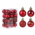 thumbnail image 1 of Uxcell 24Pcs 1.18" Christmas Balls Ornaments Shatterproof Ornaments Balls for Xmas Trees Decoration Red, 1 of 8