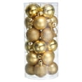 thumbnail image 1 of Uxcell 24Pcs 1.5" Christmas Balls Ornaments, Shatterproof Hanging Ball Set for Christmas Tree Gold, 1 of 6