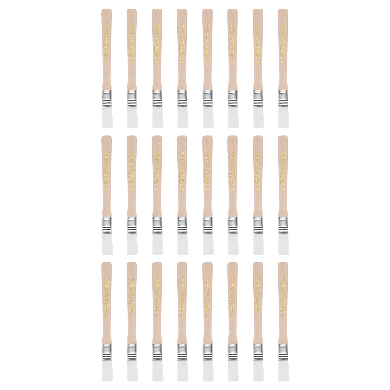 Uxcell 24-Pack Paint Brushes – 5.5 Inch Total Length, 0.8 Inch Nylon Bristle Width, Wood Handle, Soft Bristles For Walls, Cabinets, And Crafts