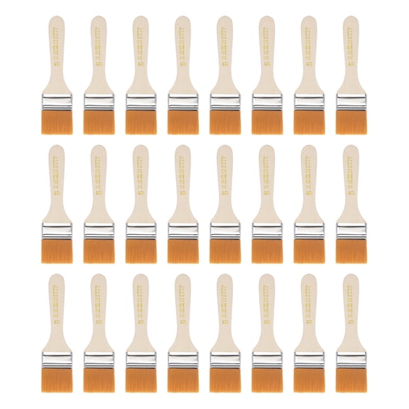 Uxcell 24Pcs 6" Paint Brush 1.4" Width Soft Nylon Bristle with Wood Handle for Wall, Cabinets, Fences