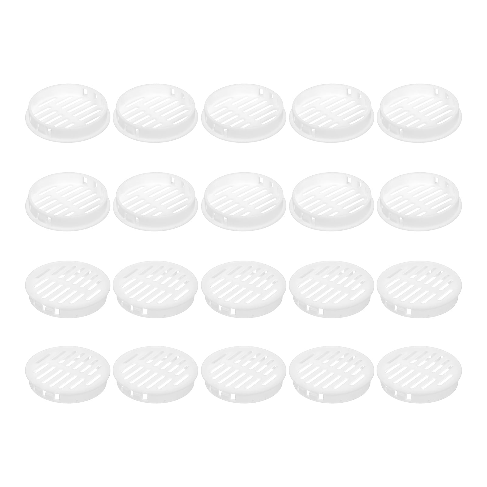 Uxcell 24Pcs 60mm/2.36" Circular Soffit Air Vents, Plastic Soffit Vent Cover, Round Mesh Hole Louver for Bathroom Kitchen Cabinet Wardrobe, White