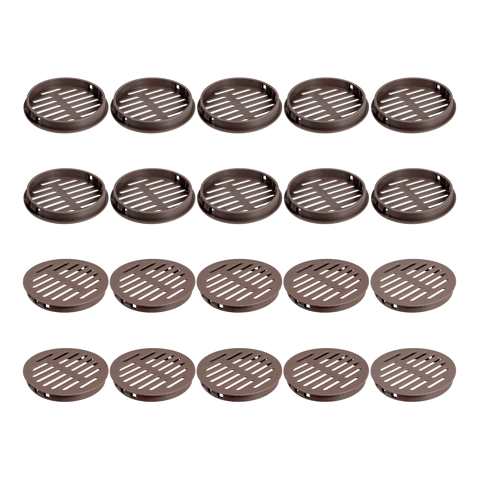 Uxcell 24Pcs 80mm/3.15" Circular Soffit Air Vents, Plastic Soffit Vent Cover, Round Mesh Hole Louver for Bathroom Kitchen Cabinet Wardrobe, Dark Brown