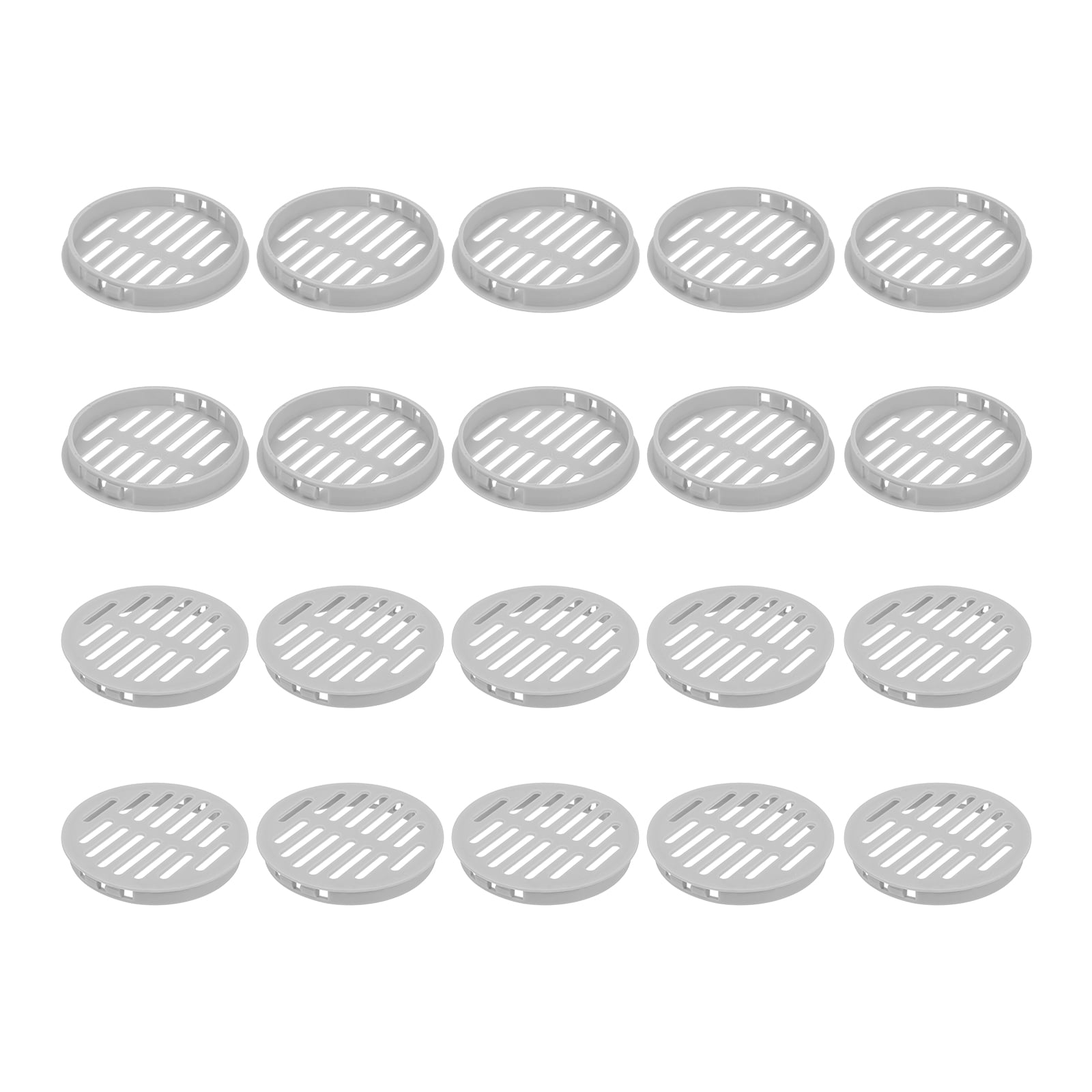 Uxcell 24Pcs 80mm/3.15" Circular Soffit Air Vents, Plastic Soffit Vent Cover, Round Mesh Hole Louver for Bathroom Kitchen Cabinet Wardrobe, Light Gray