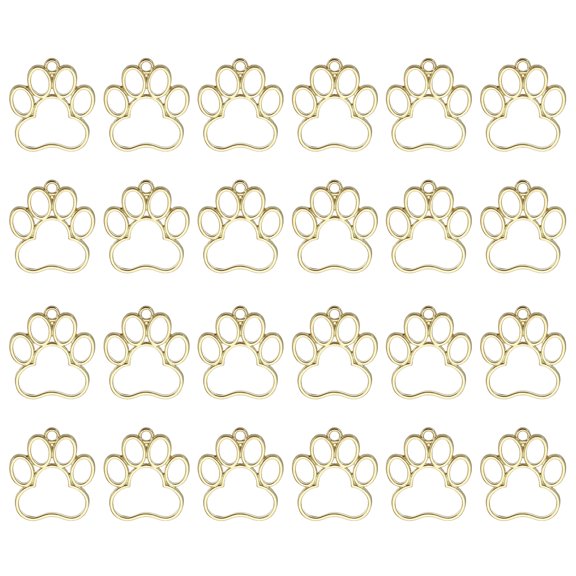 Uxcell 24Pcs Alloy Open Bezel Pendants for Resin Jewelry Making DIY, Light Gold