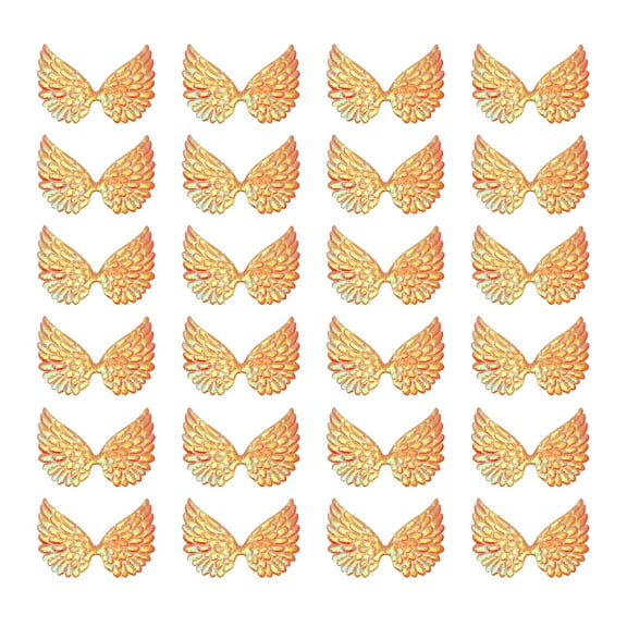 Uxcell 24Pcs Angel Wings for Crafts, Small Glitter Red Angel Wings Ornament Fabric Wings Sew on Patches for DIY Crafts (3.4 Inch)