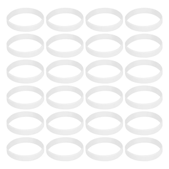 Uxcell 24Pcs Bracelets Wristbands 1/2 Inch Width for Sports Club, Group Games,  White