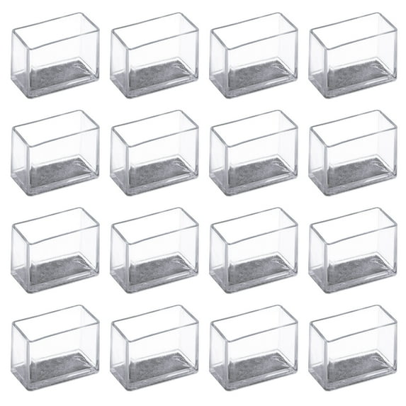 Uxcell 24Pcs Chair Leg Floor Protectors, 30x15mm/1.18x0.59" Anti-Slip Leg Feet Cover for Hardwood Floor, Transparent
